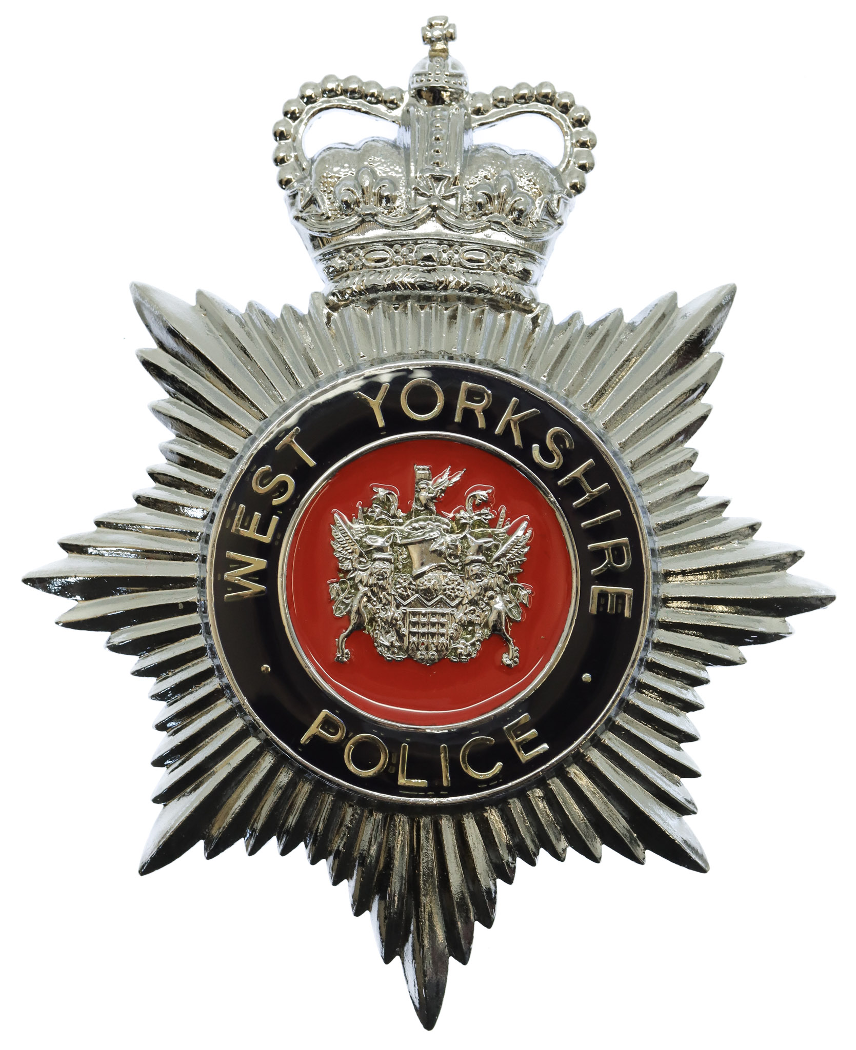 West Yorkshire Police Enamelled Helmet Plate - Queen's Crown