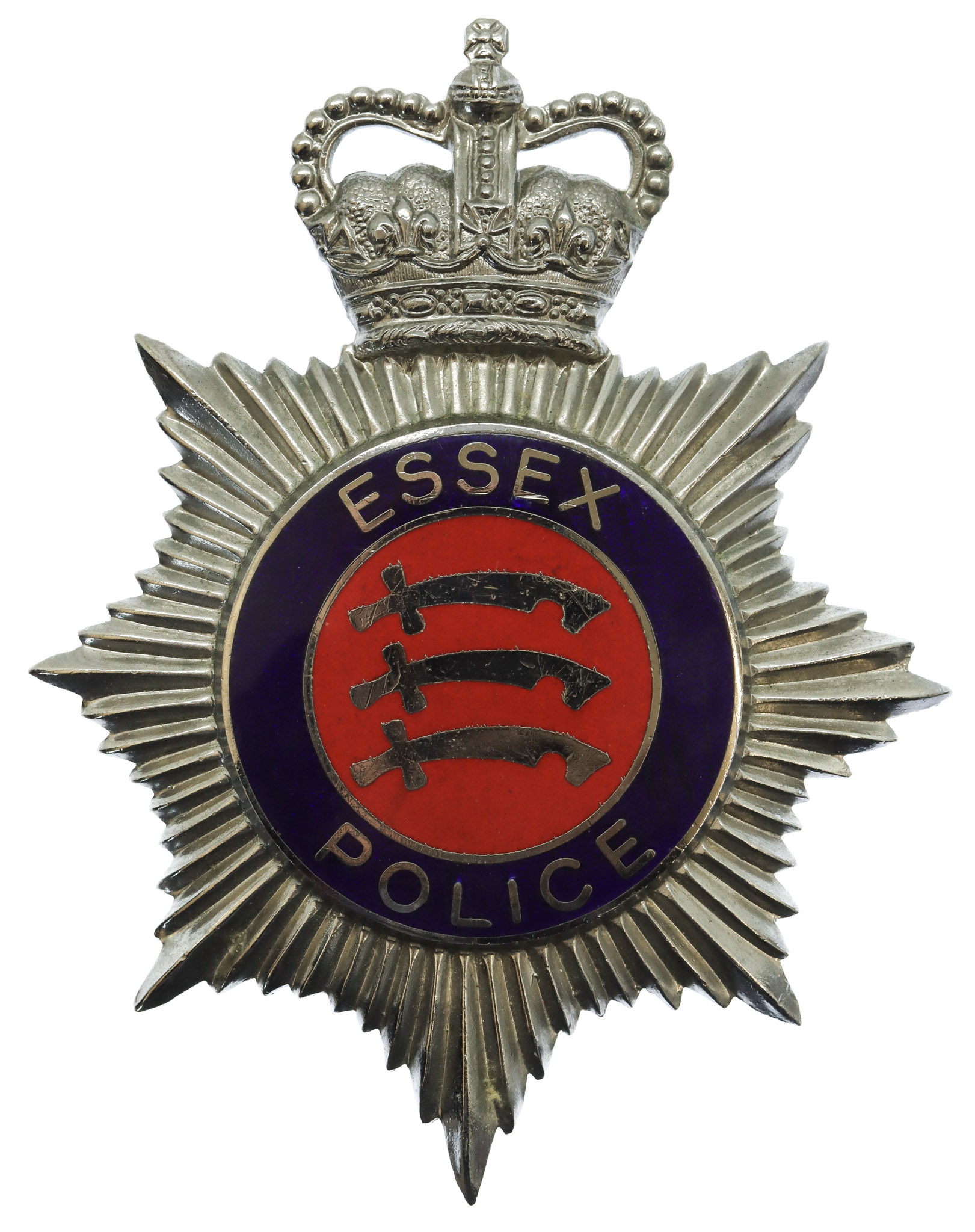 Essex Police Enamelled Helmet Plate - Queen's Crown