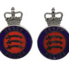 Pair of Essex Police Enamelled Collar Badges - Queen's Crown