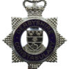 Derbyshire Constabulary Enamelled Star Cap Badge - Queen's Crown