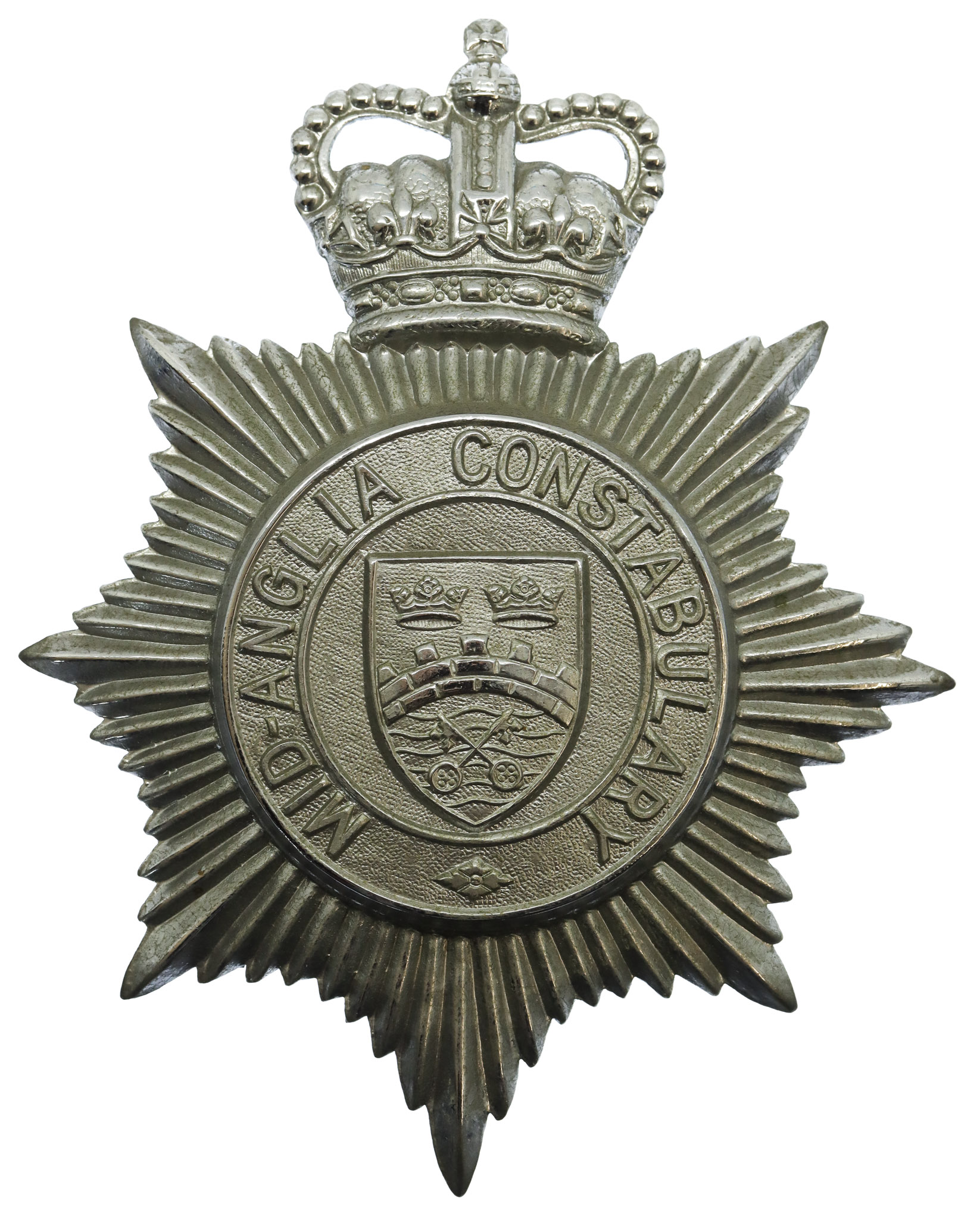 Mid-Anglia Constabulary Helmet Plate - Queen's Crown
