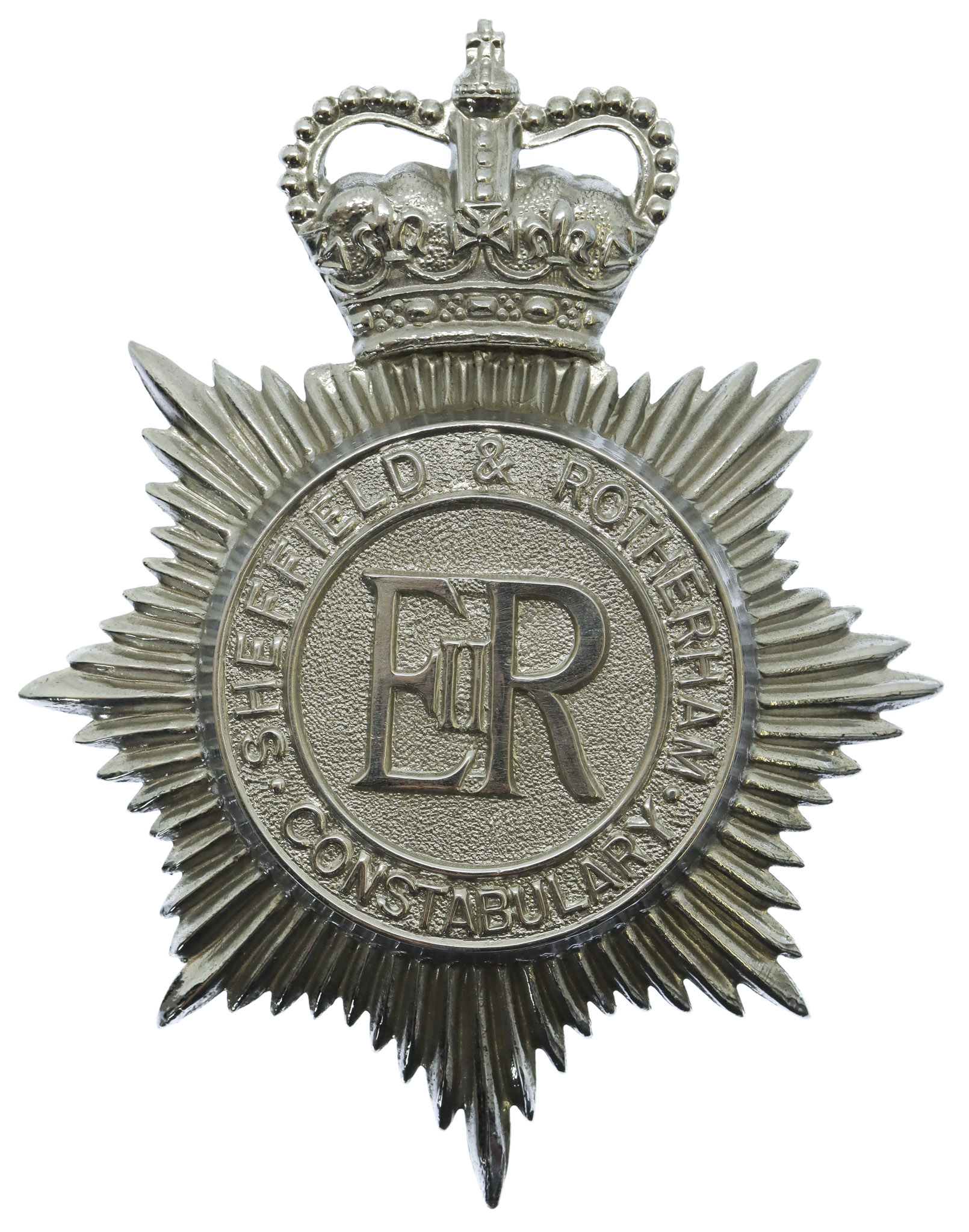 Sheffield & Rotherham Constabulary Helmet Plate - Queen's Crown