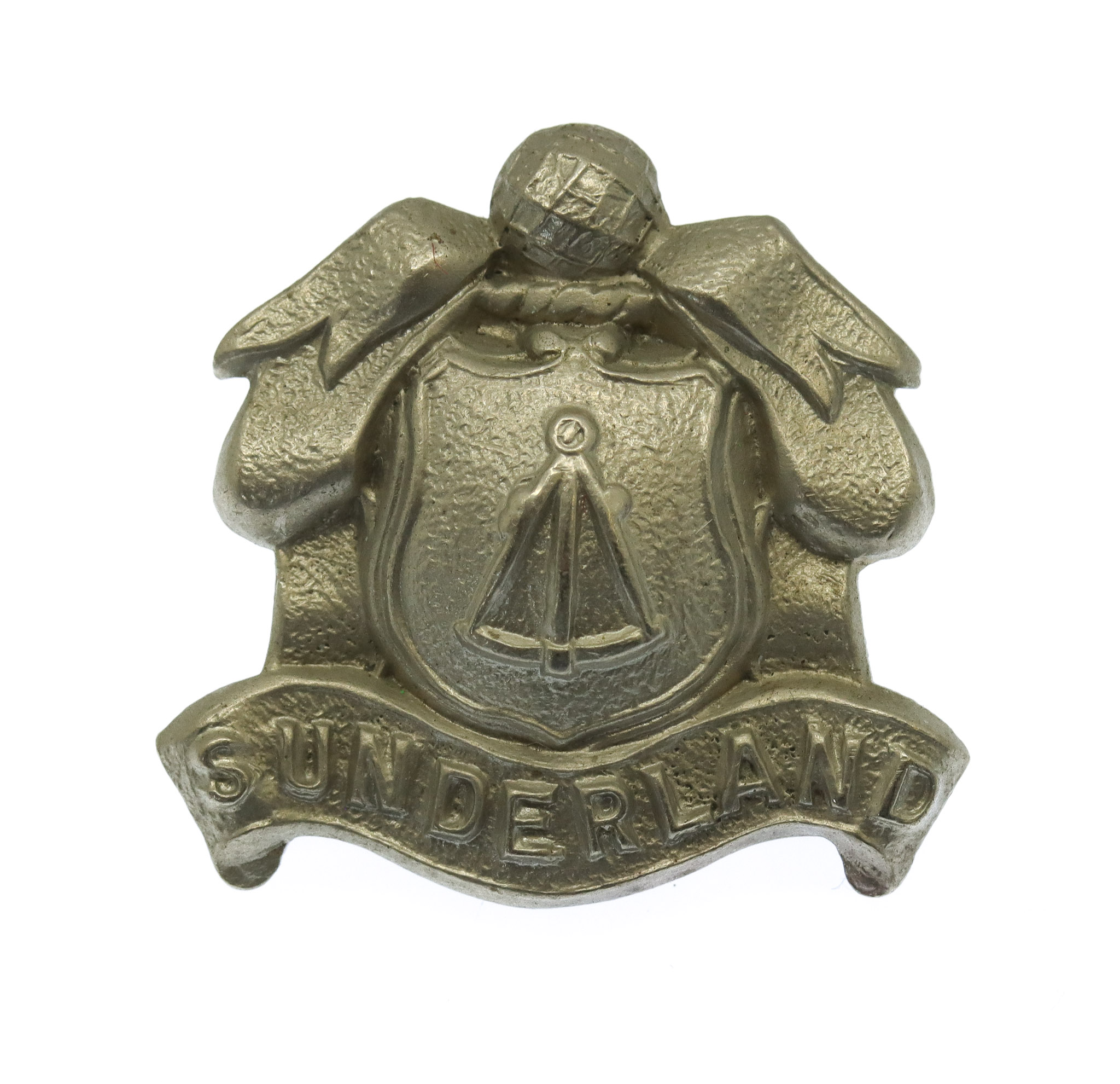 Sunderland Borough Police White Metal Collar Badge 