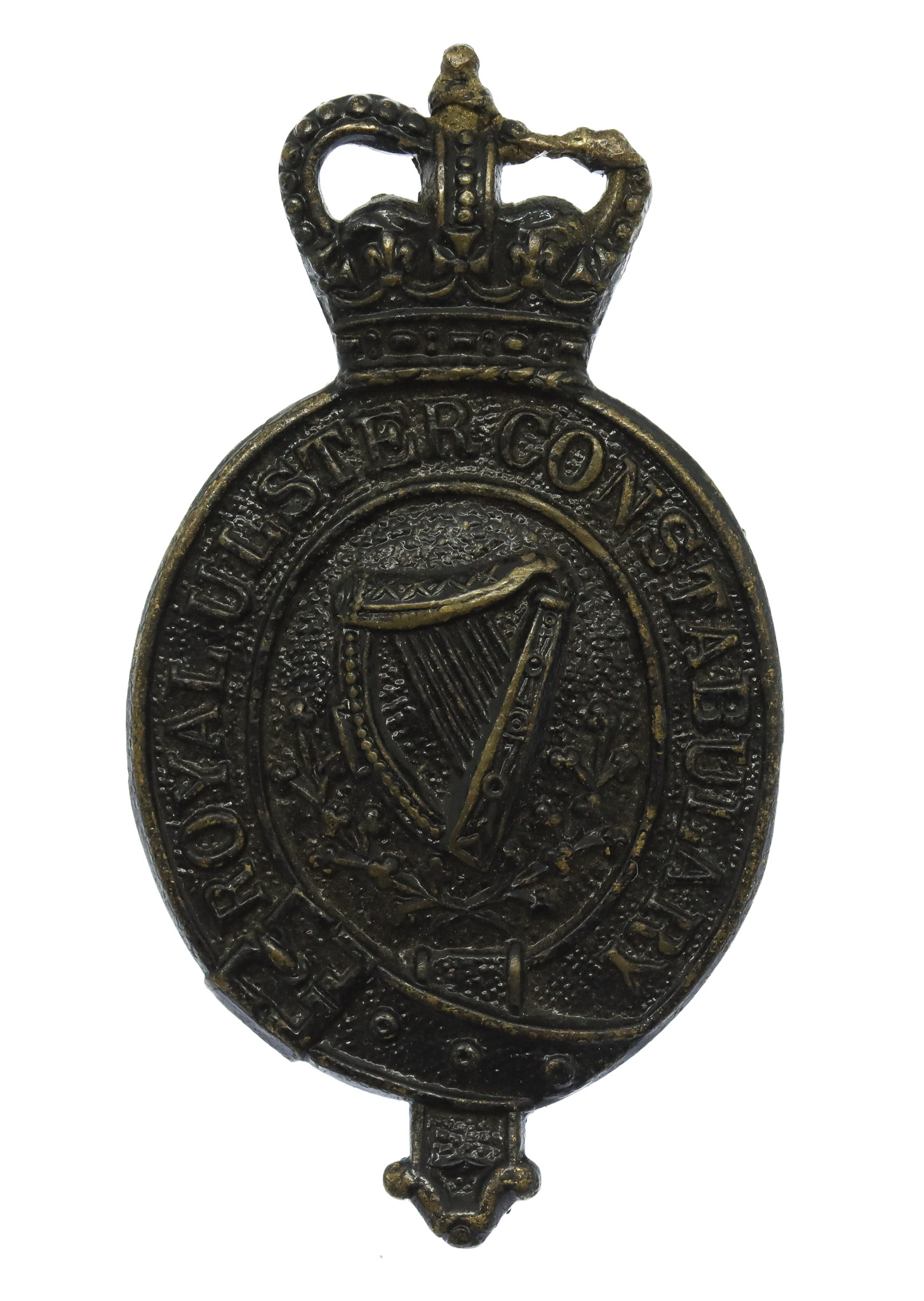 Royal Ulster Constabulary (R.U.C.) Helmet Badge- Queen's Crown