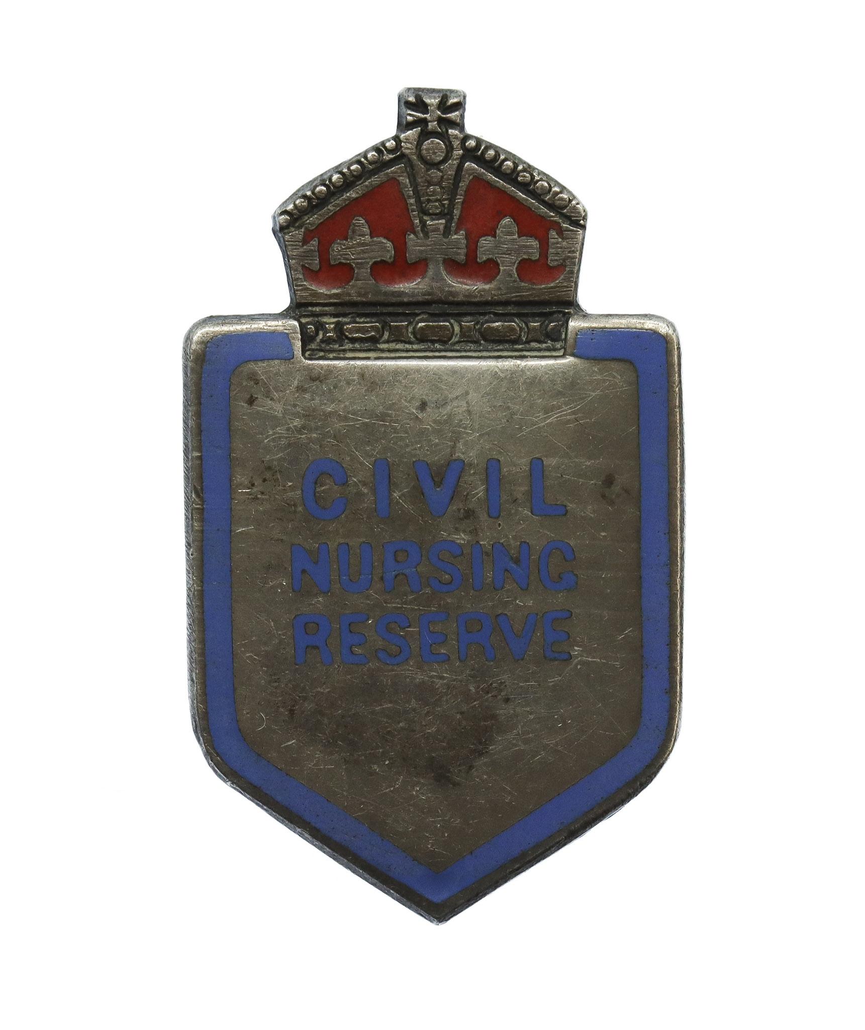 WW2 Civil Nursing Reserve Silver & Enamel Lapel Badge