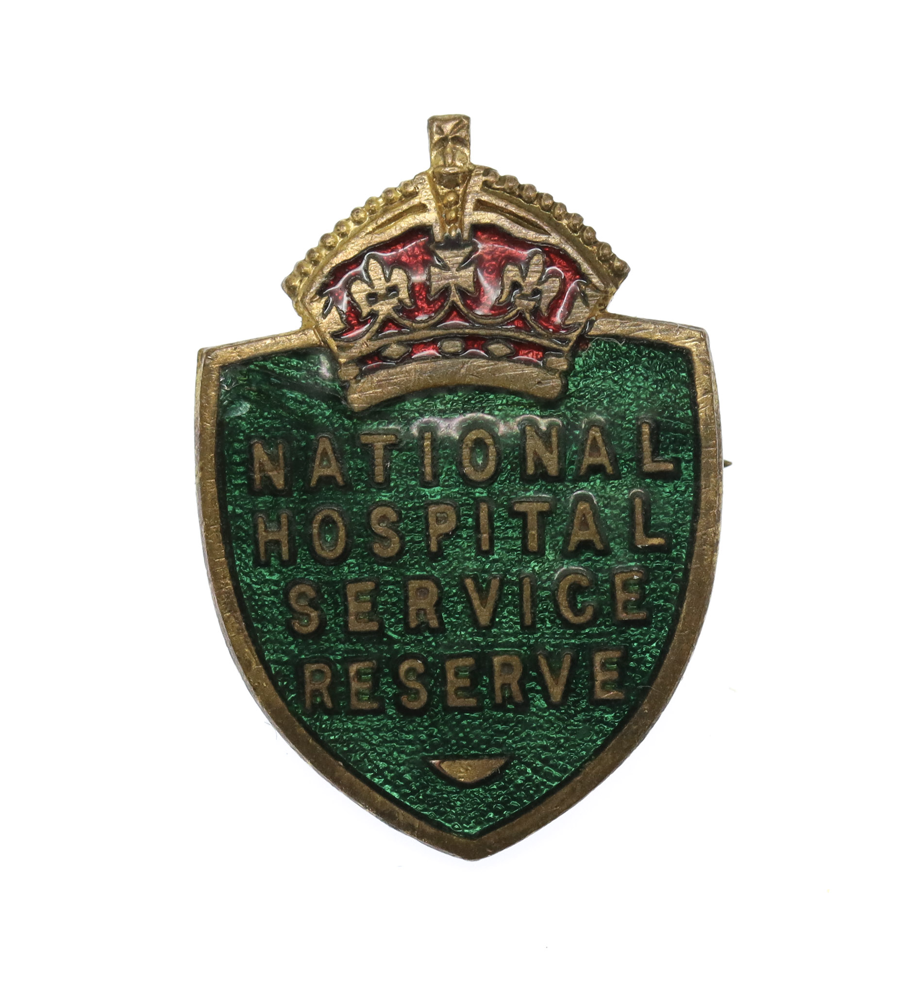 National Hospital Service Reserve Enamelled Lapel Badge - King's Crown