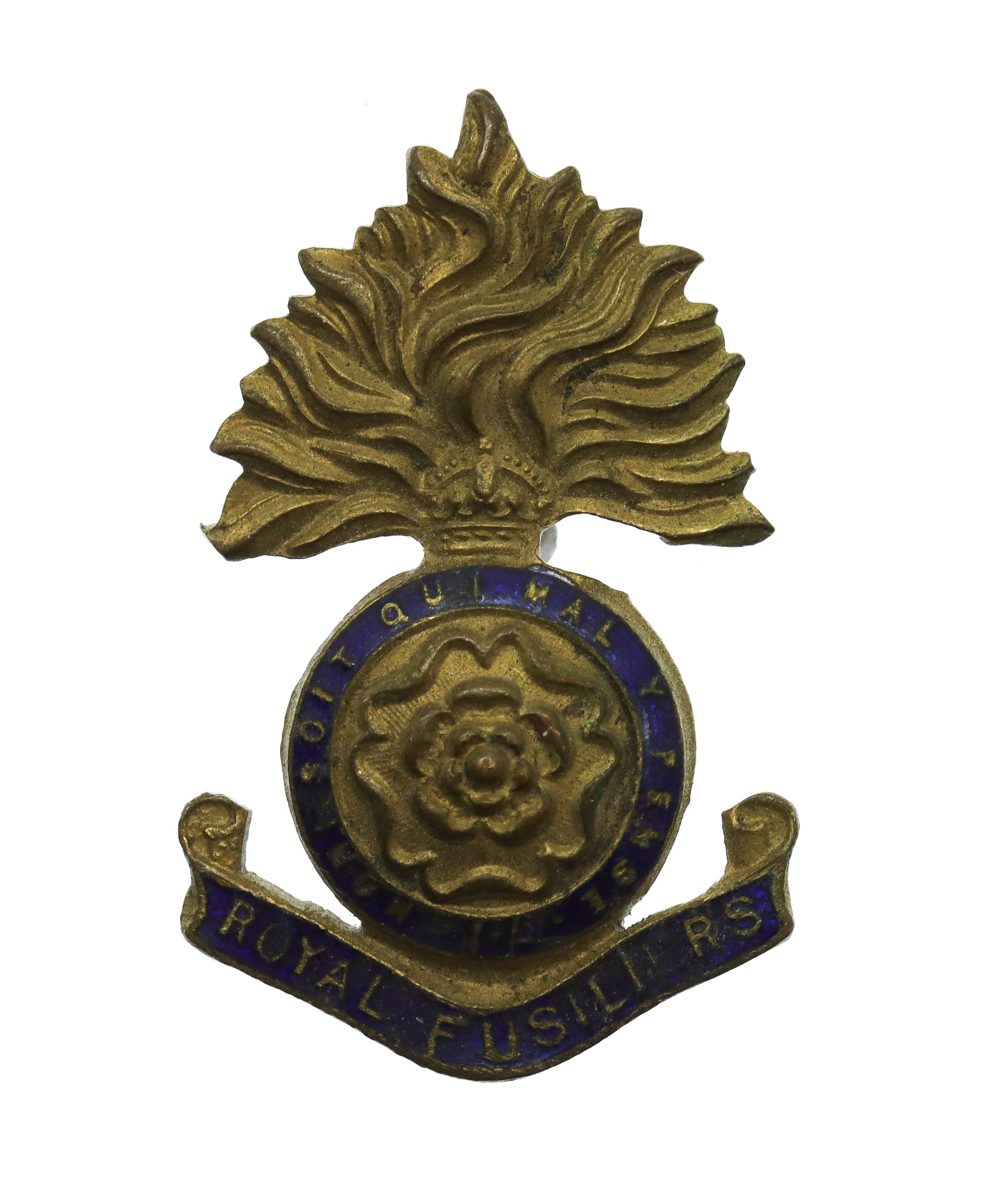 Royal Fusiliers Enamelled Sweetheart Brooch - King's Crown