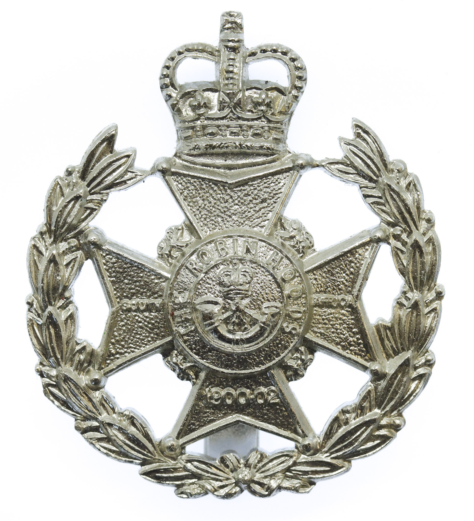 The Robin Hood Bn. Sherwood Foresters Anodised (Staybrite) Cap Badge