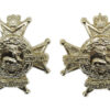 Pair of Notts & Derby Regiment (Sherwood Foresters) Anodised (Staybrite) Collar Badge