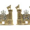 Pair of Suffolk & Norfolk Yeomanry Anodised (Staybrite) Collar Badges