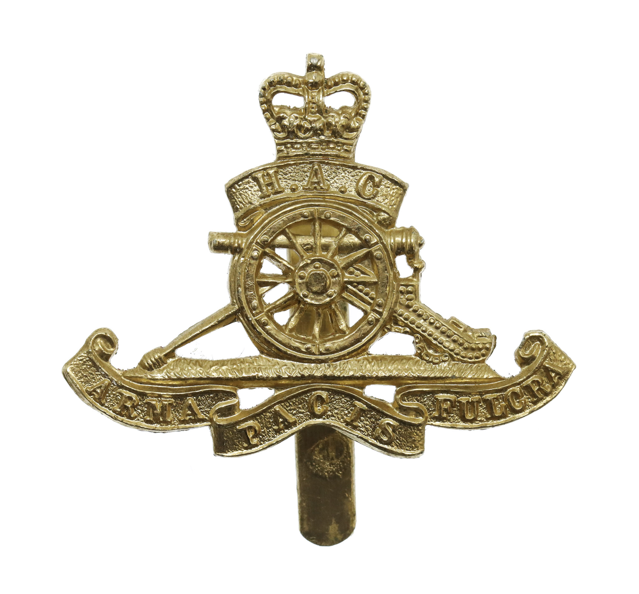 Honourable Artillery Company (H.A.C.) Anodised (Staybrite) Beret Badge - Queen's Crown