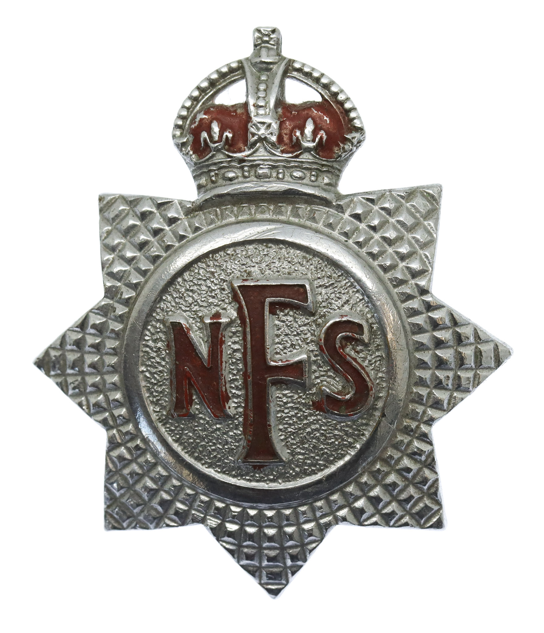 National Fire Service (N.F.S.) Cap Badge - King's Crown