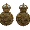 Pair of Women's Royal Army Corps (W.R.A.C.) Collar Badges - King's Crown