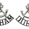 Pair of Durham Light Infantry (Bugle/DURHAM) Anodised (Staybrite) Shoulder Titles