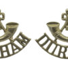 Pair of Durham Light Infantry (Bugle/DURHAM) White Metal Shoulder Titles