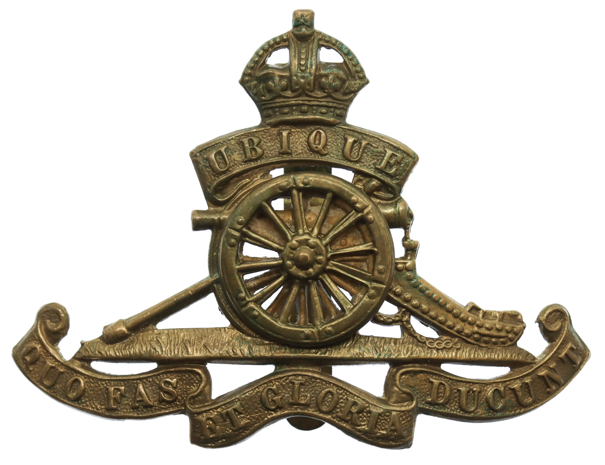 Royal Artillery (Revolving Wheel) Cap Badge - King's Crown