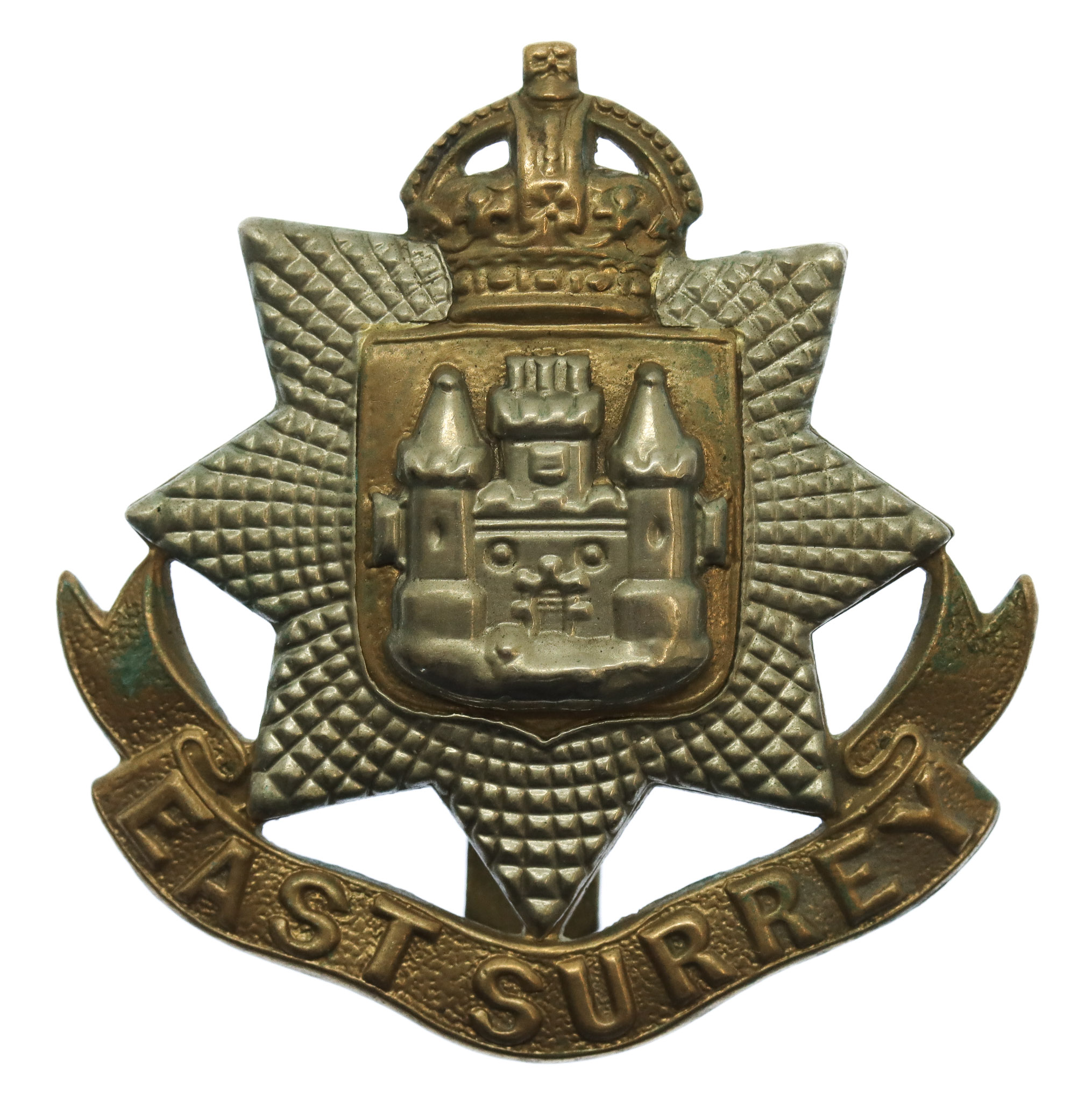 East Surrey Regiment Cap Badge - King's Crown