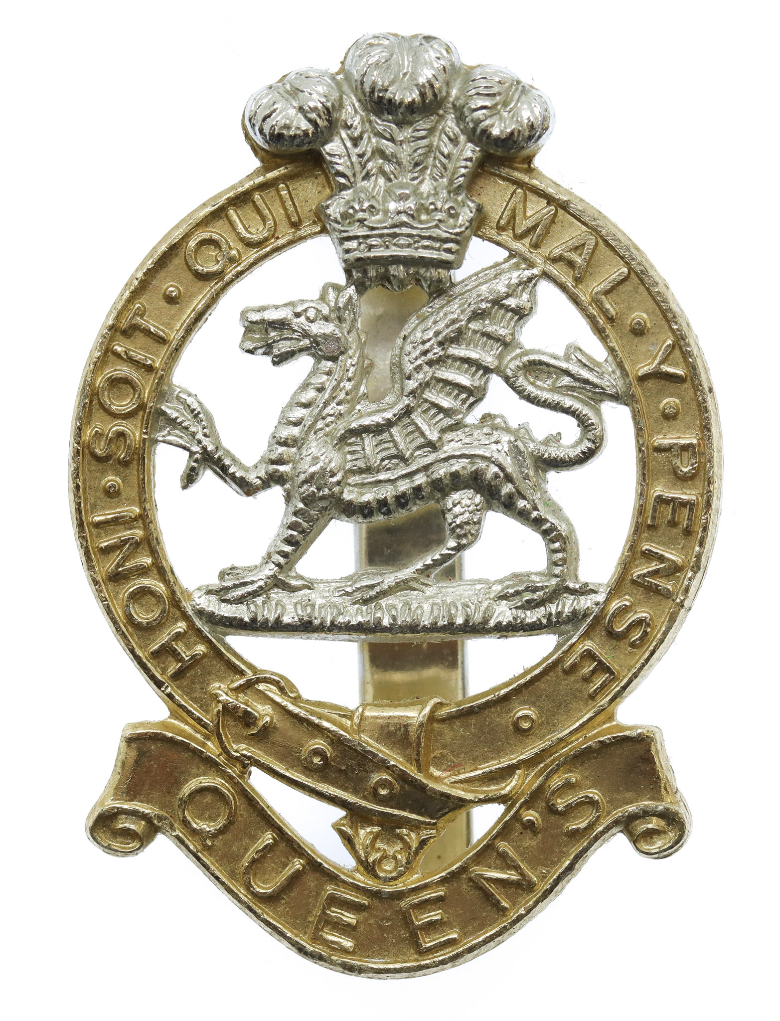 Queen's Royal Regiment Anodised (Staybrite) Cap Badge