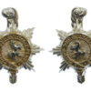 Pair of Queen's Regiment Anodised (Staybrite) Collar Badges