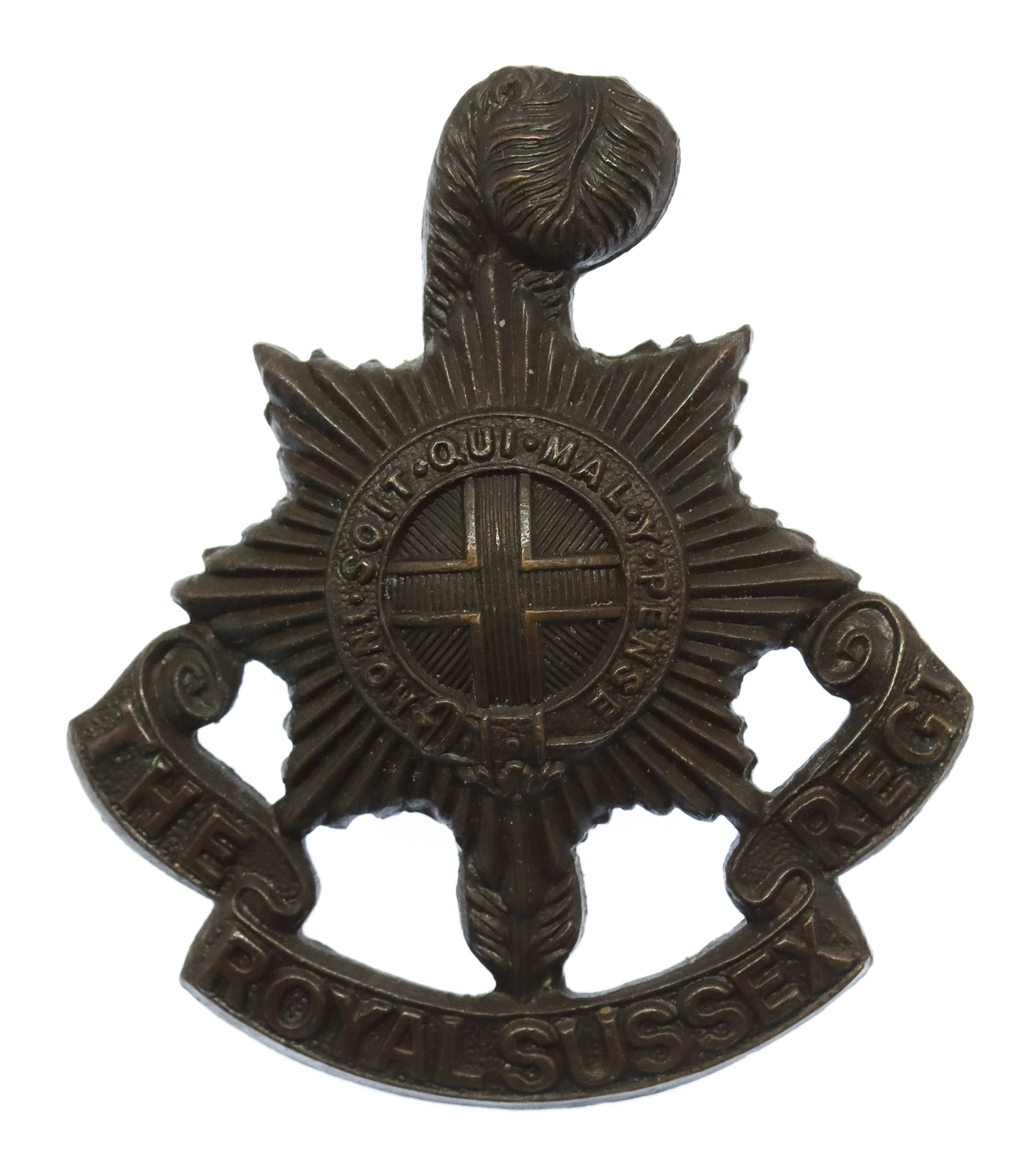 Royal Sussex Regiment Officer's Service Dress Collar Badge
