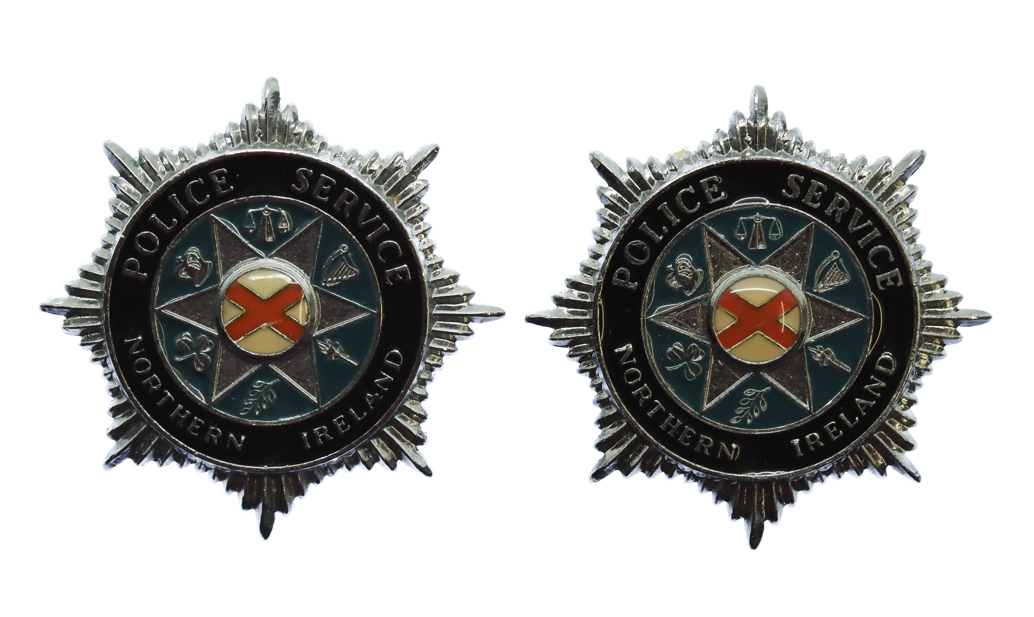 Pair of Police Service Northern Ireland Collar Badges