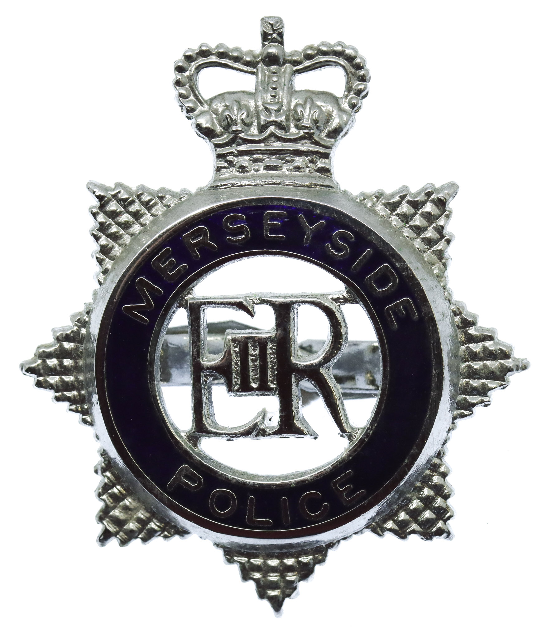 Merseyside Police Senior Officer's Enamelled Cap Badge - Queen's Crown