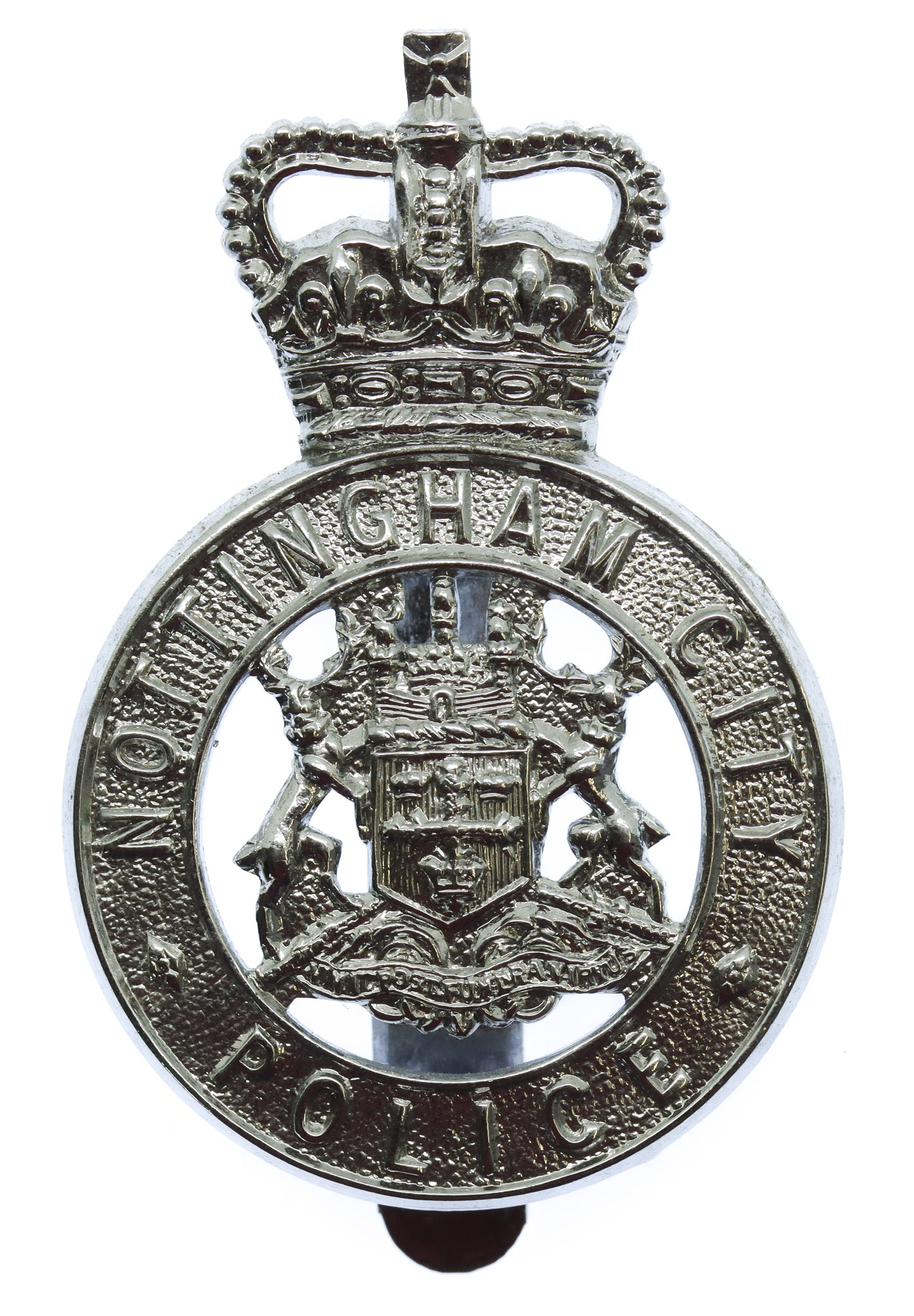 Nottingham City Police Cap Badge - Queen's Crown