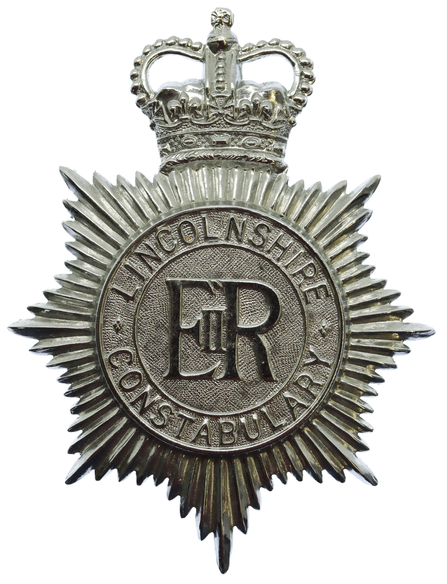 Lincolnshire Constabulary Helmet Plate - Queen's Crown
