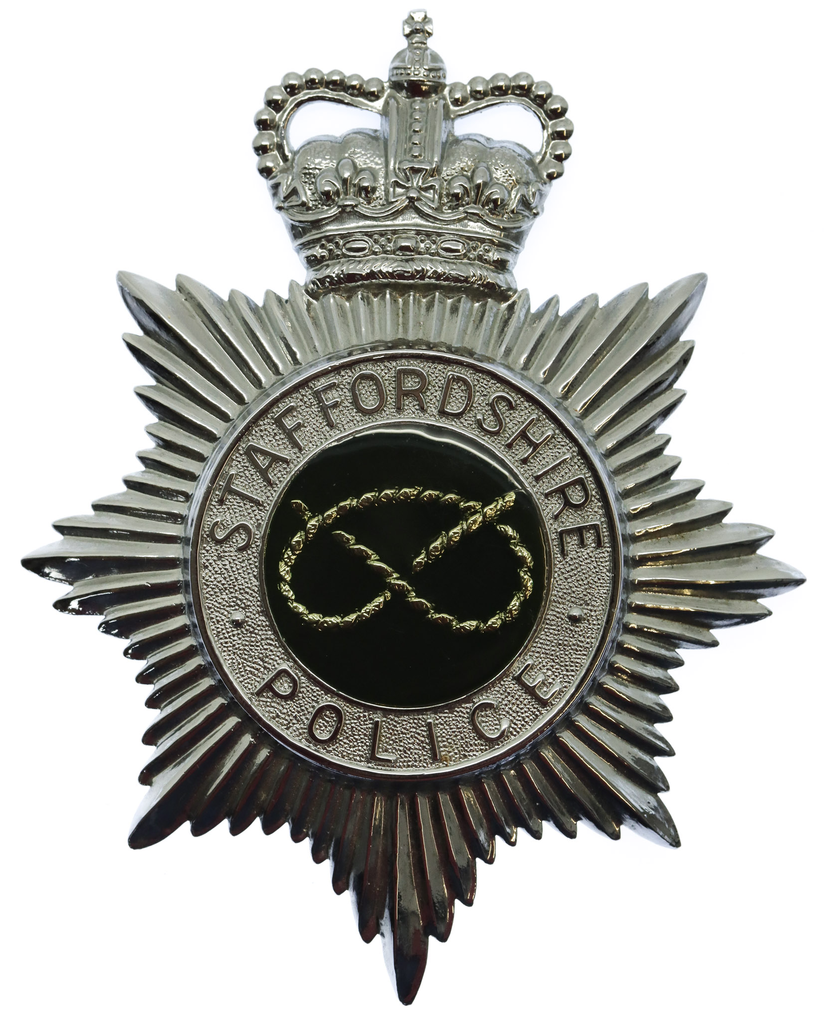 Staffordshire Police Enamelled Helmet Plate - Queen's Crown