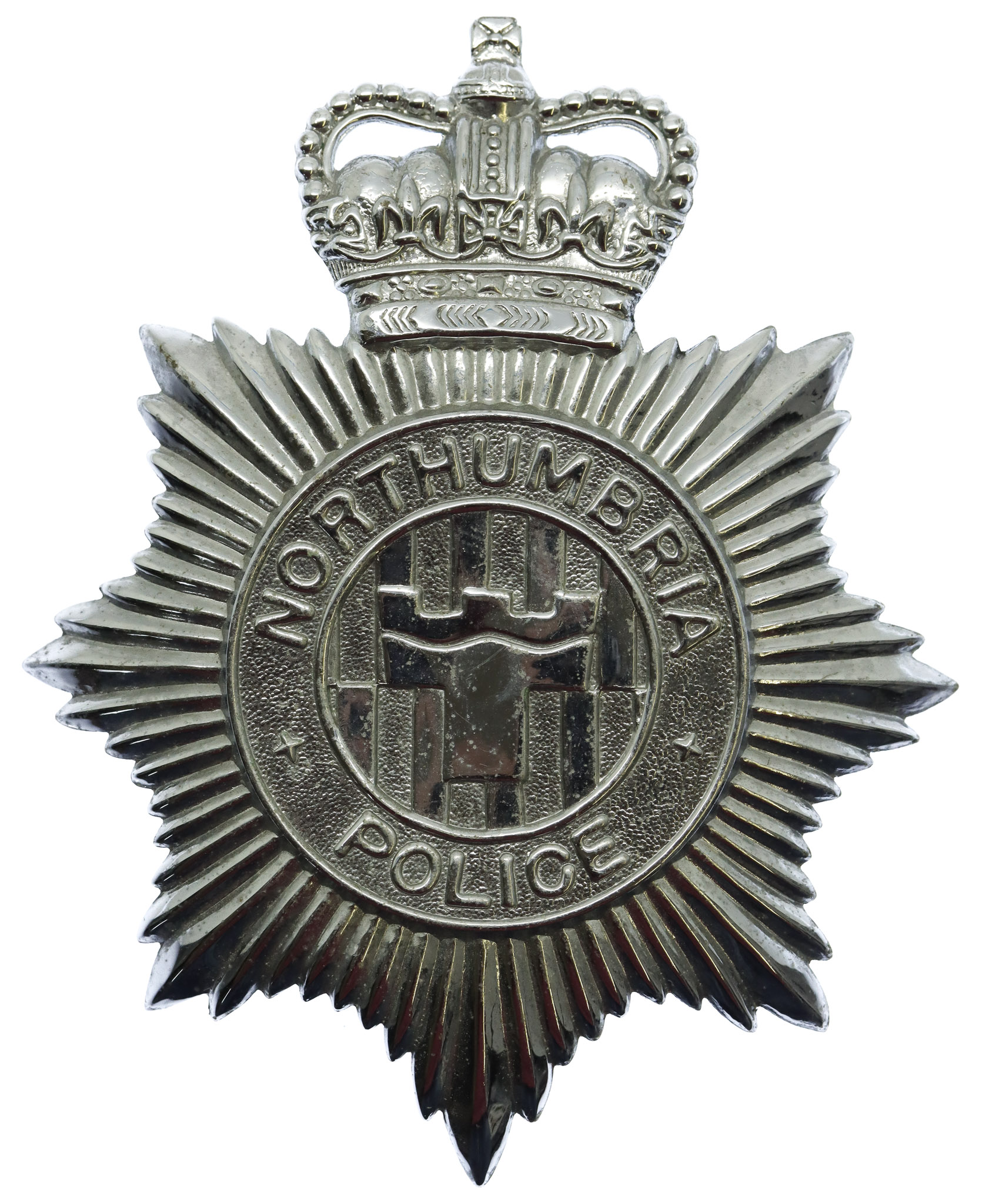 Northumbria Police Helmet Plate - Queen's Crown