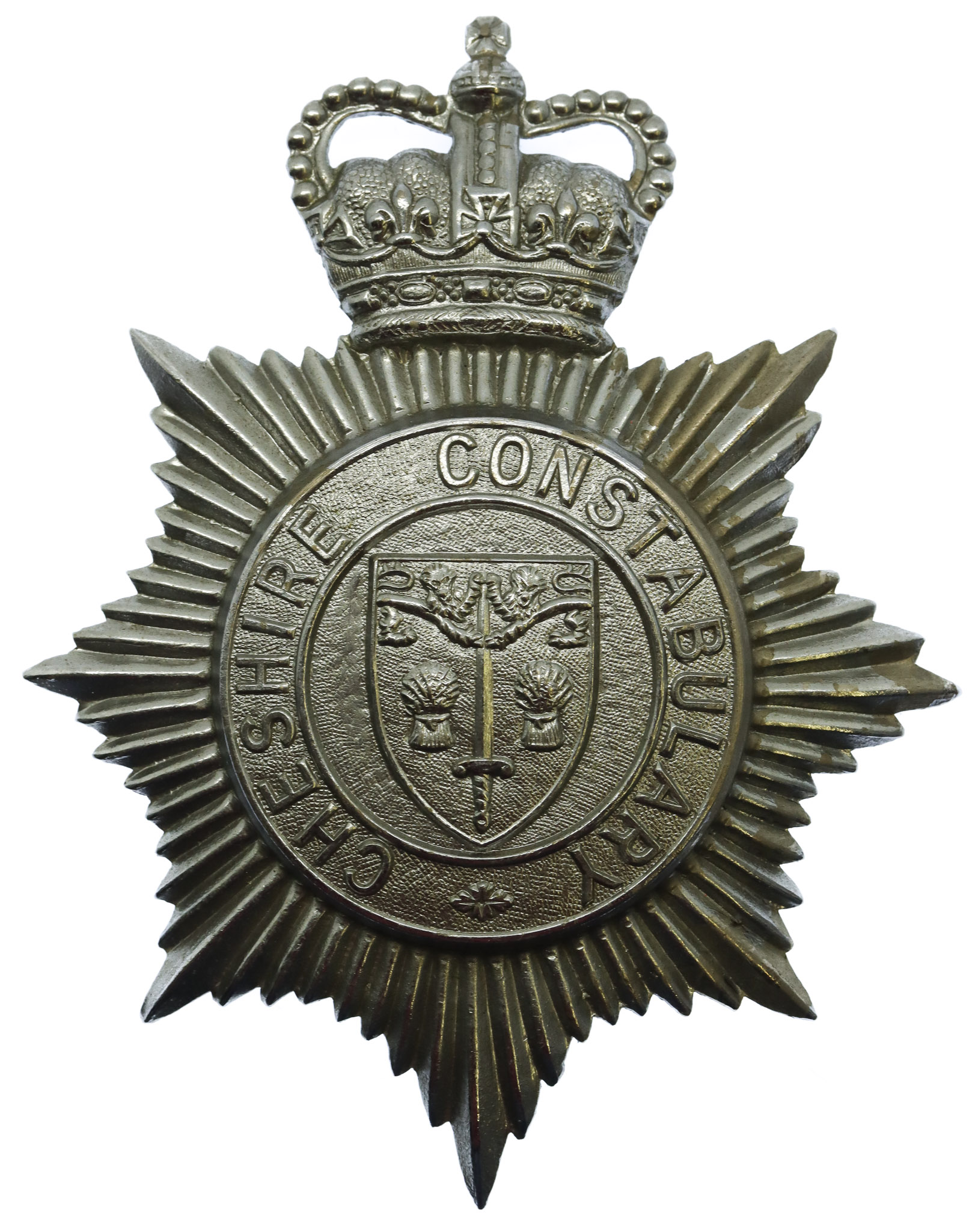 Cheshire Constabulary Helmet Plate - Queen's Crown