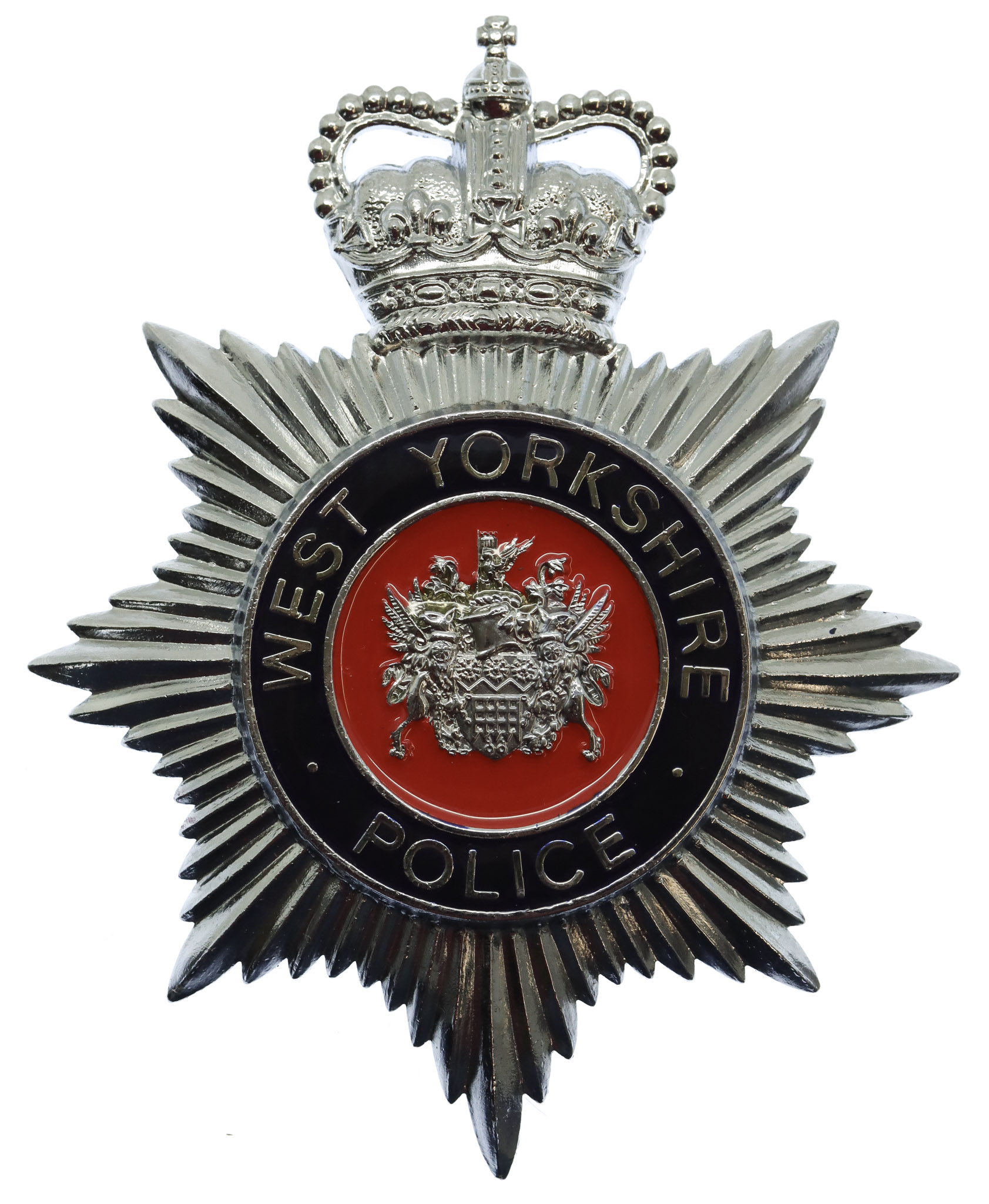 West Yorkshire Police Enamelled Helmet Plate - Queen's Crown