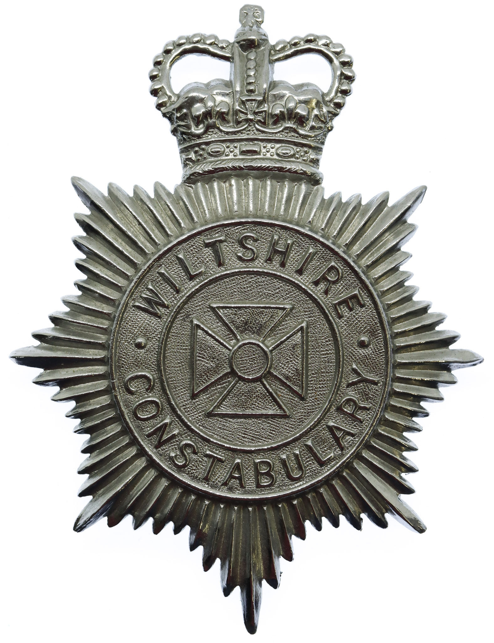 Wiltshire Constabulary Helmet Plate - Queen's Crown