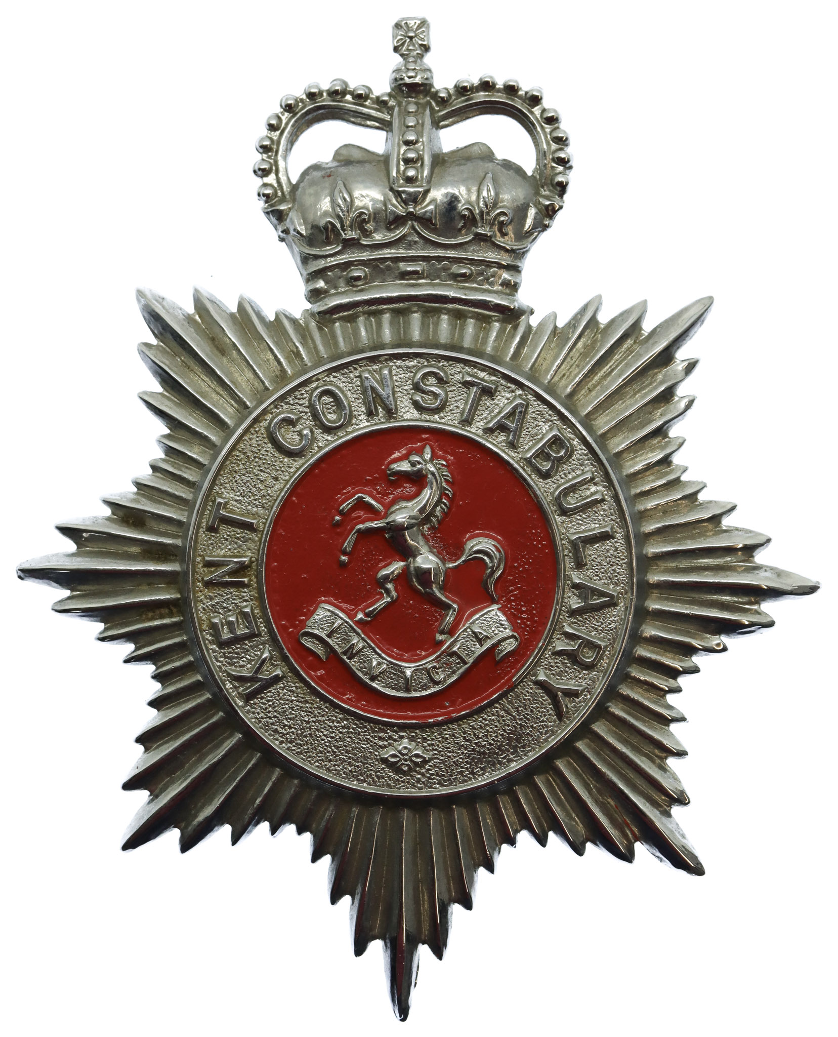 Kent Constabulary Helmet Plate - Queen's Crown