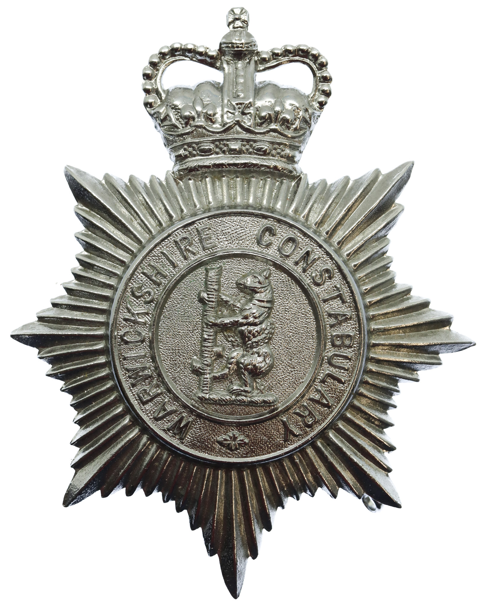 Warwickshire Constabulary Helmet Plate - Queen's Crown