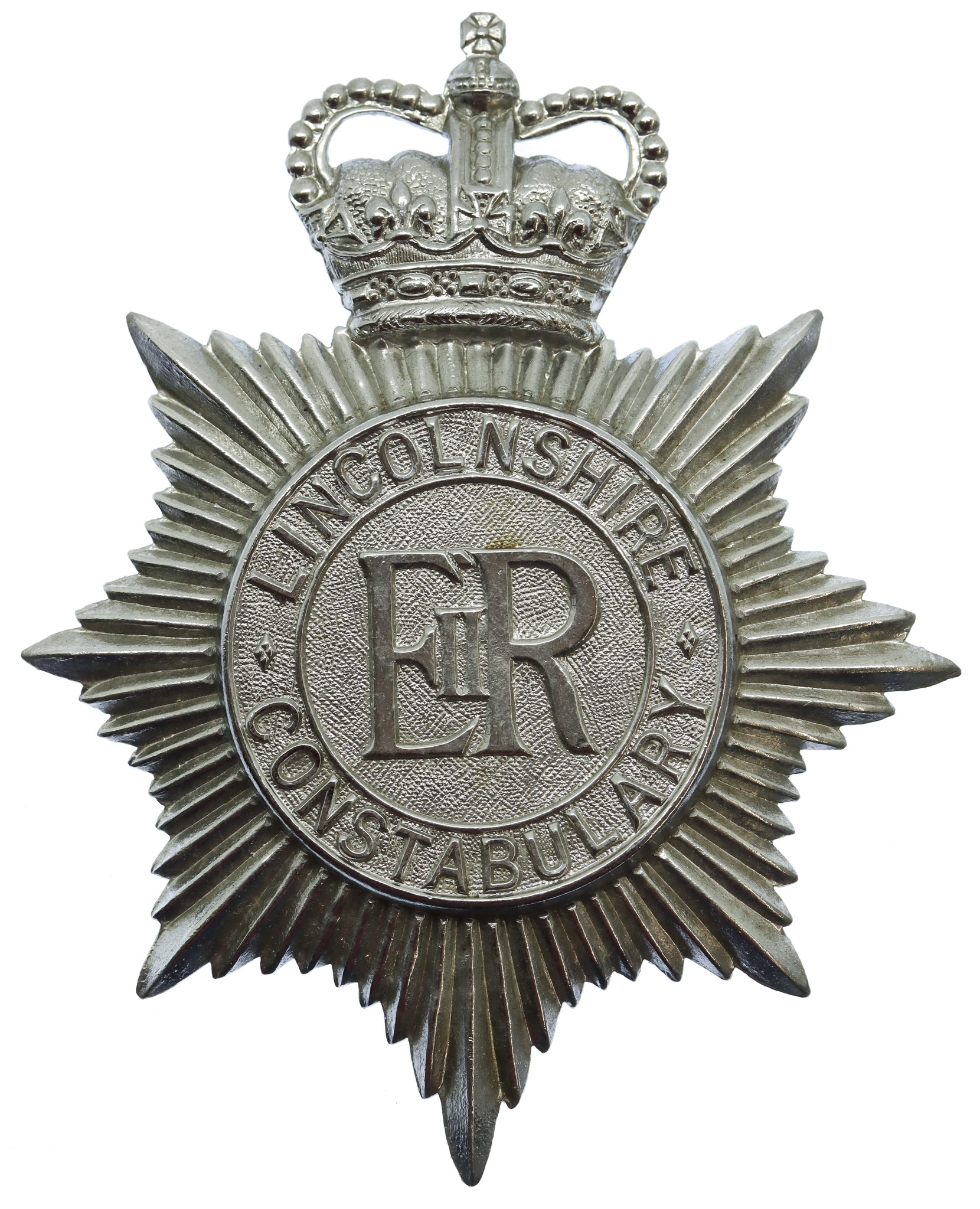 Lincolnshire Constabulary Helmet Plate (with slider) - Queen's Crown