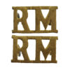 Pair of Royal Marines (R.M.) Officer's Gilt Shoulder Titles
