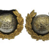 Pair of Royal Marines Officer's Dress Silvered & Gilt Collar Badges
