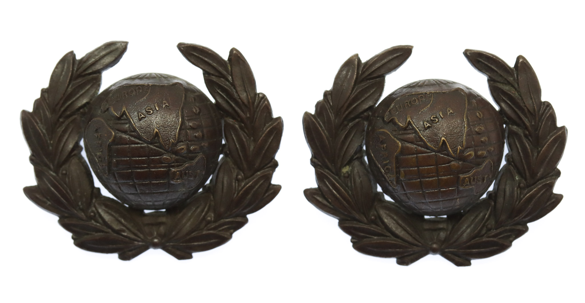 Pair of Royal Marines Officer's Service Dress Collar Badges