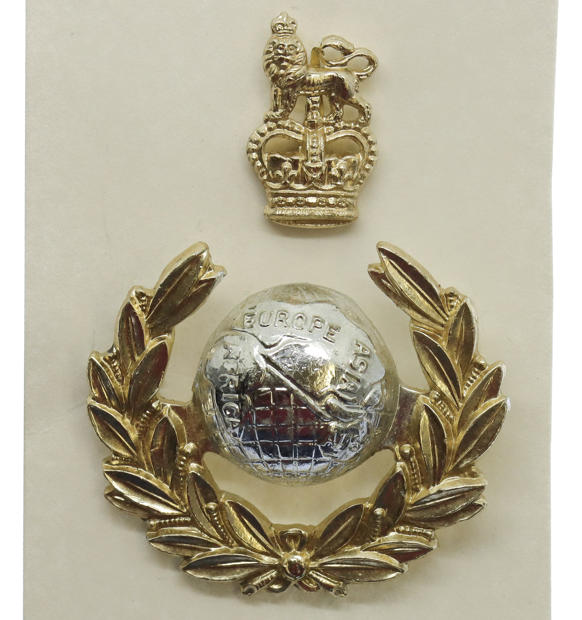 Royal Marines Officer's Anodised (Staybrite) Beret Badge - Queen's Crown
