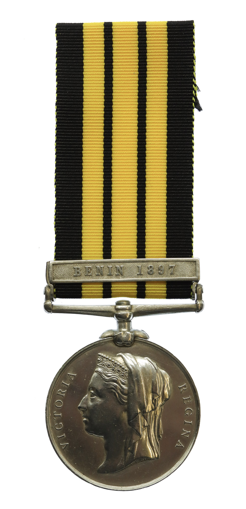 East and West Africa Medal (Clasp - Benin 1897)  - R.G. Love, A.B., Royal Navy, H.M.S. St. George