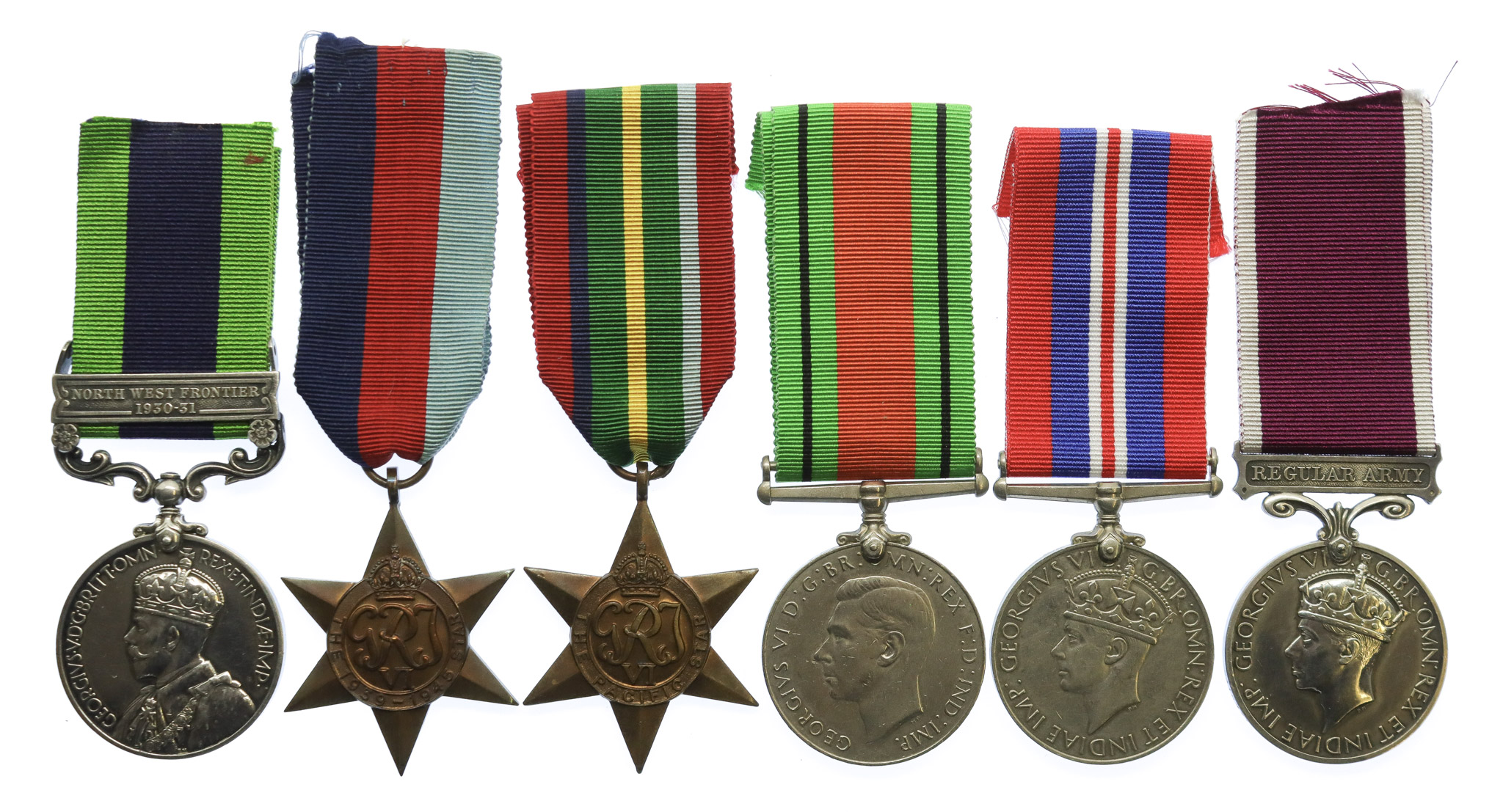 WW2 Japanese Prisoner of War Long Service Medal Group of Six - W.O.Cl.2. A.H. Peck, Royal Signals - Captured at the fall of Singapore