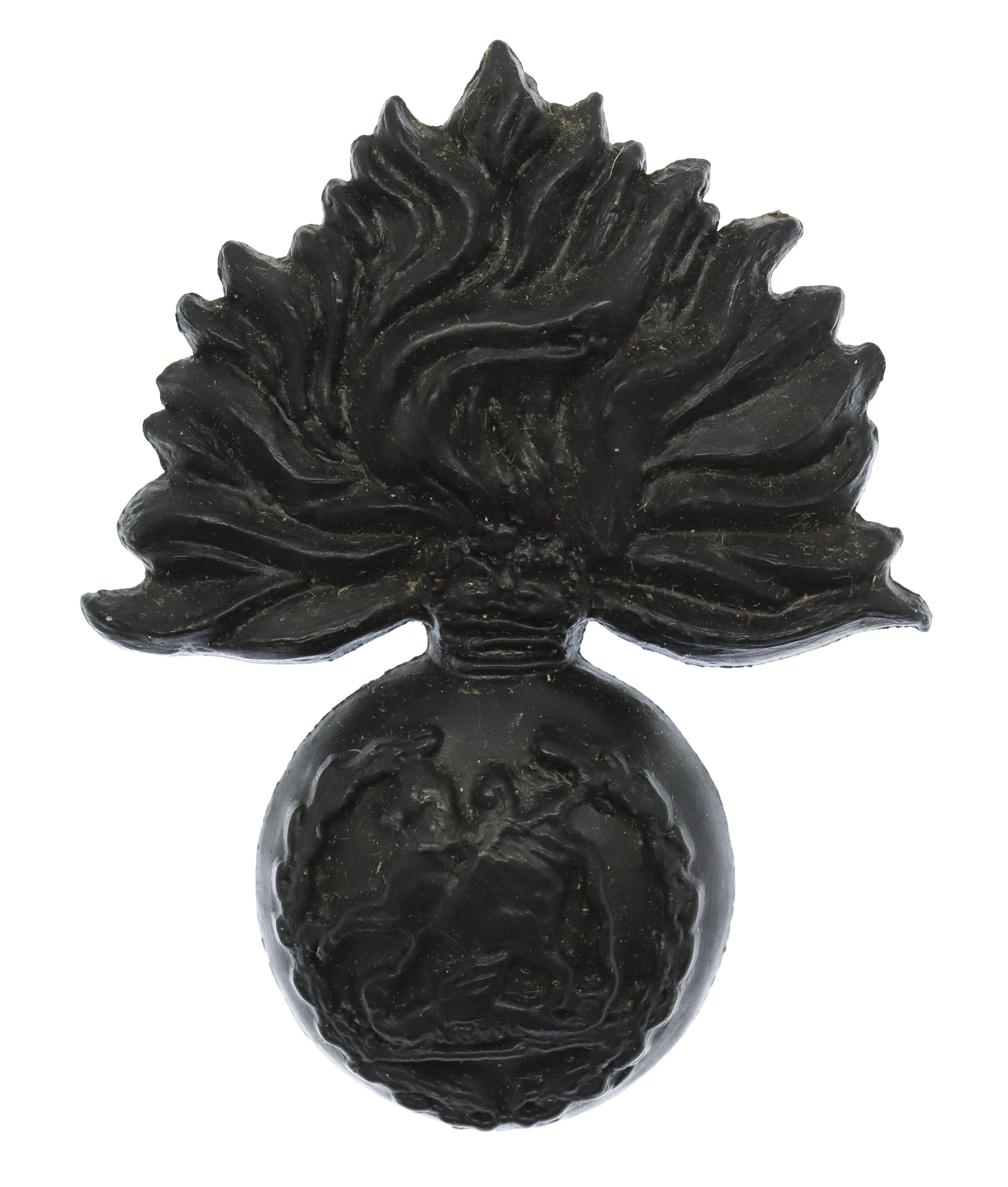 Royal Regiment of Fusiliers Black Plastic Cap Badge - Queen's Crown