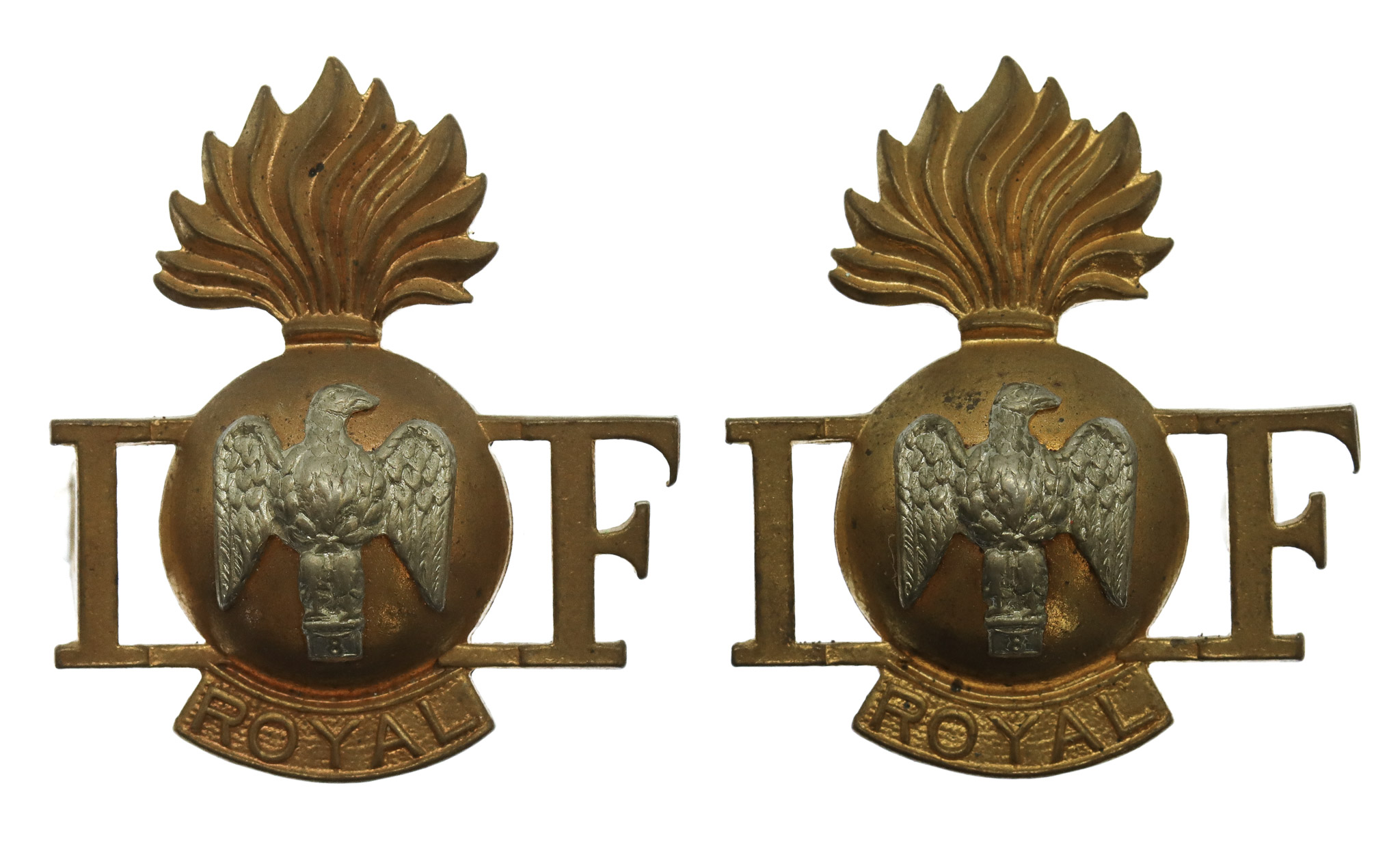 Pair of Royal Irish Fusiliers Shoulder Titles