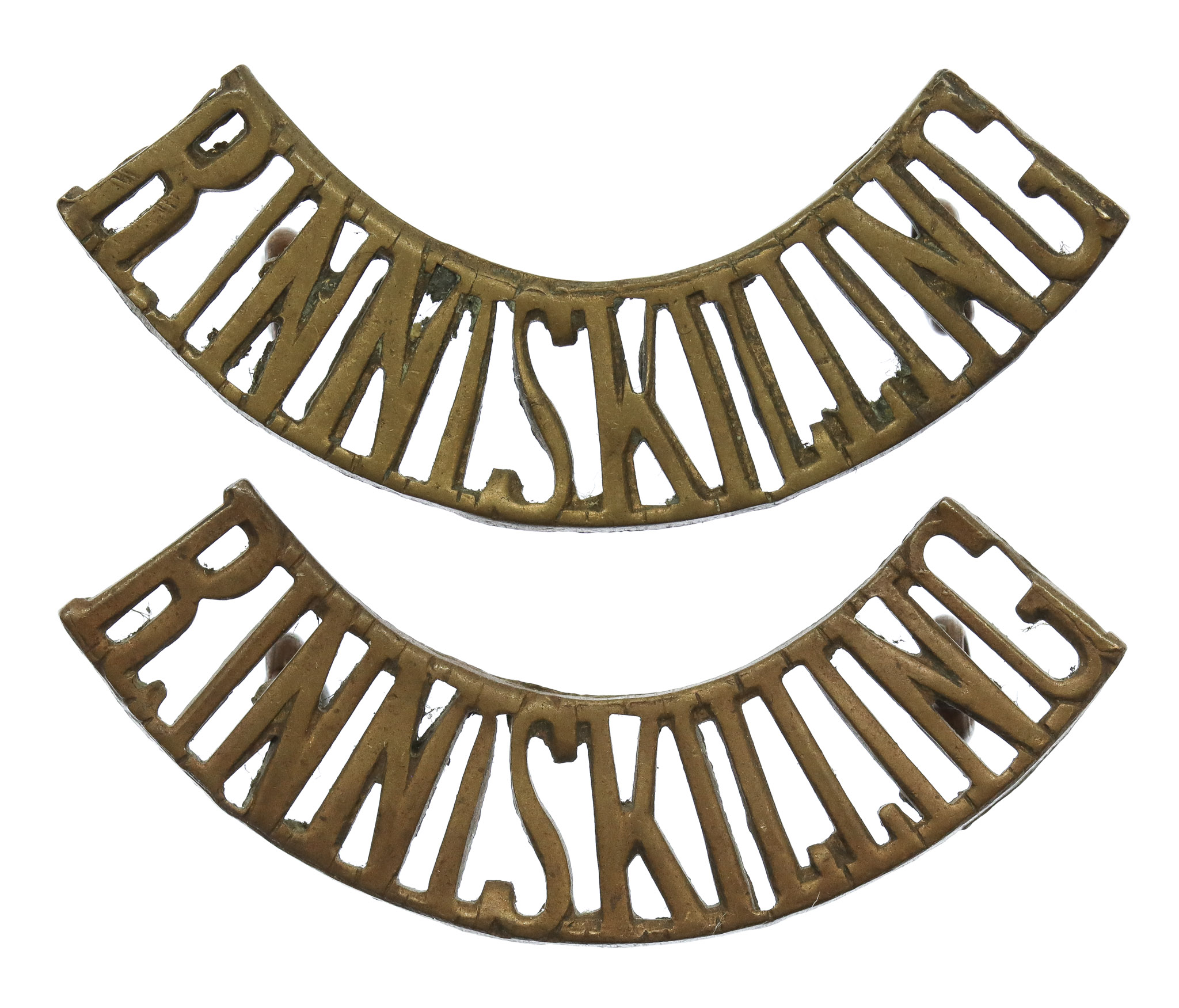 Pair of Royal Inniskilling Fusiliers (R.INNISKILLING) Shoulder Titles