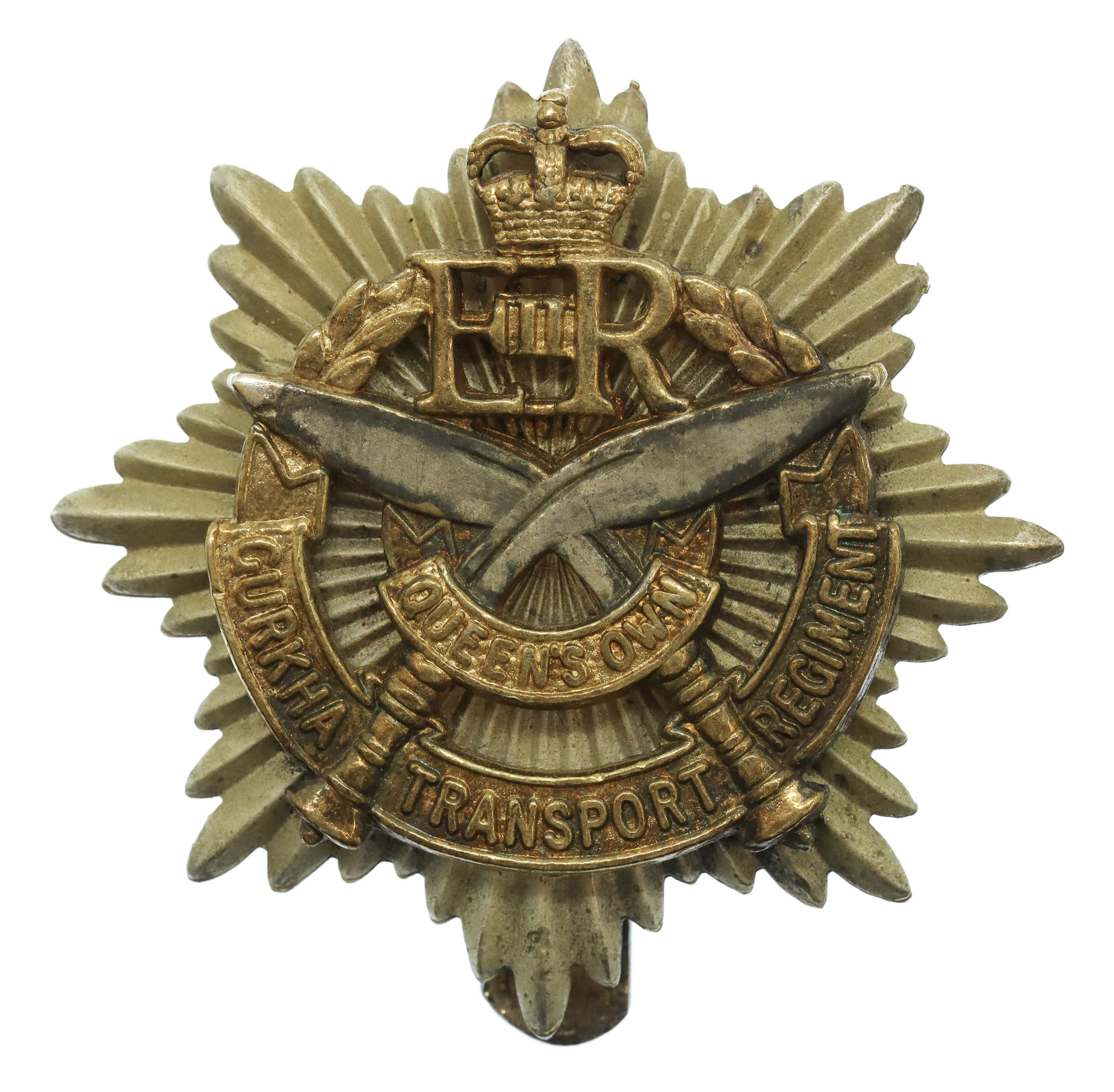 Gurkha Transport Regiment Bi-Metal Cap Badge - Queens Crown
