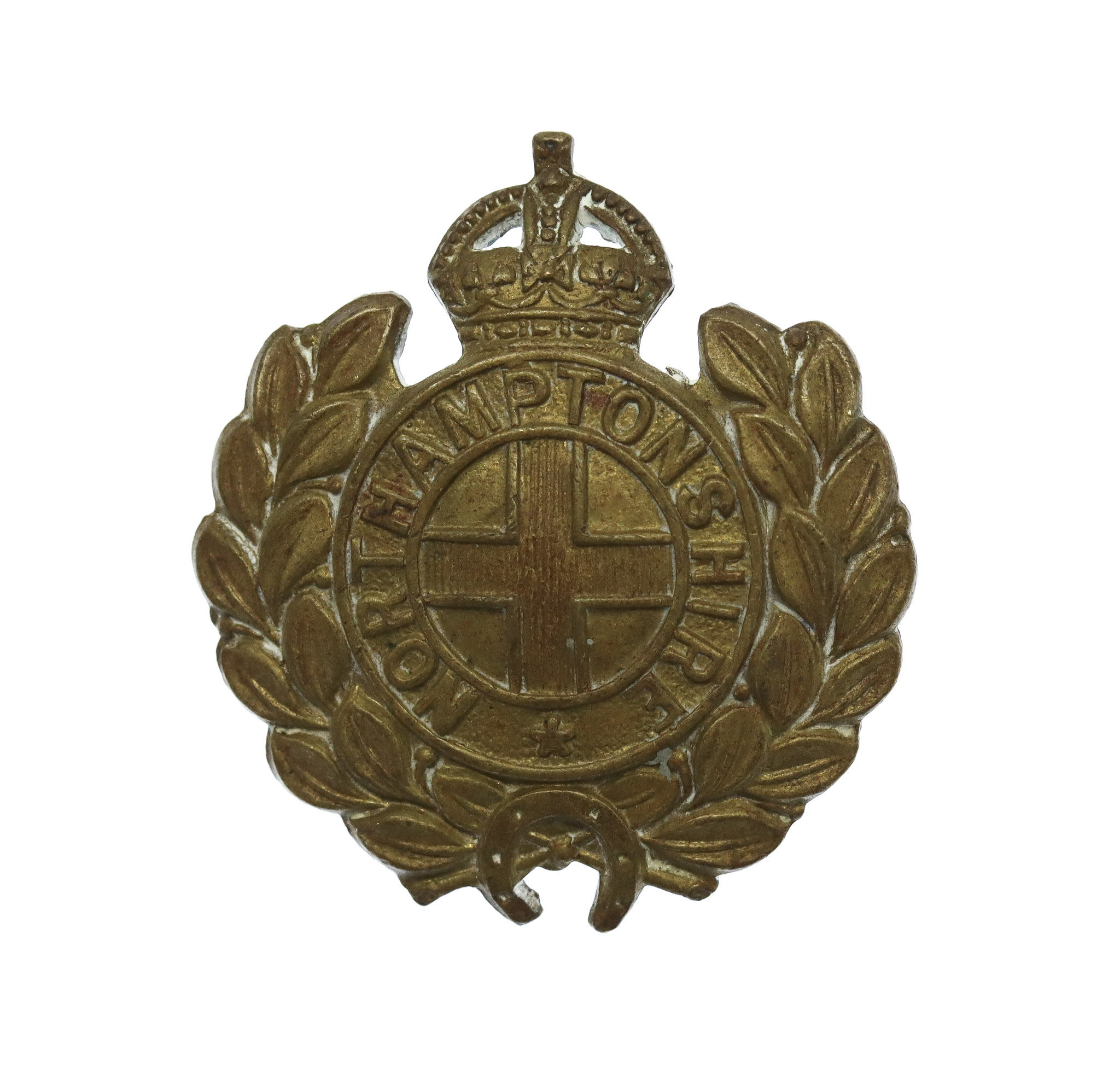 Northamptonshire Regiment Collar Badge - King's Crown