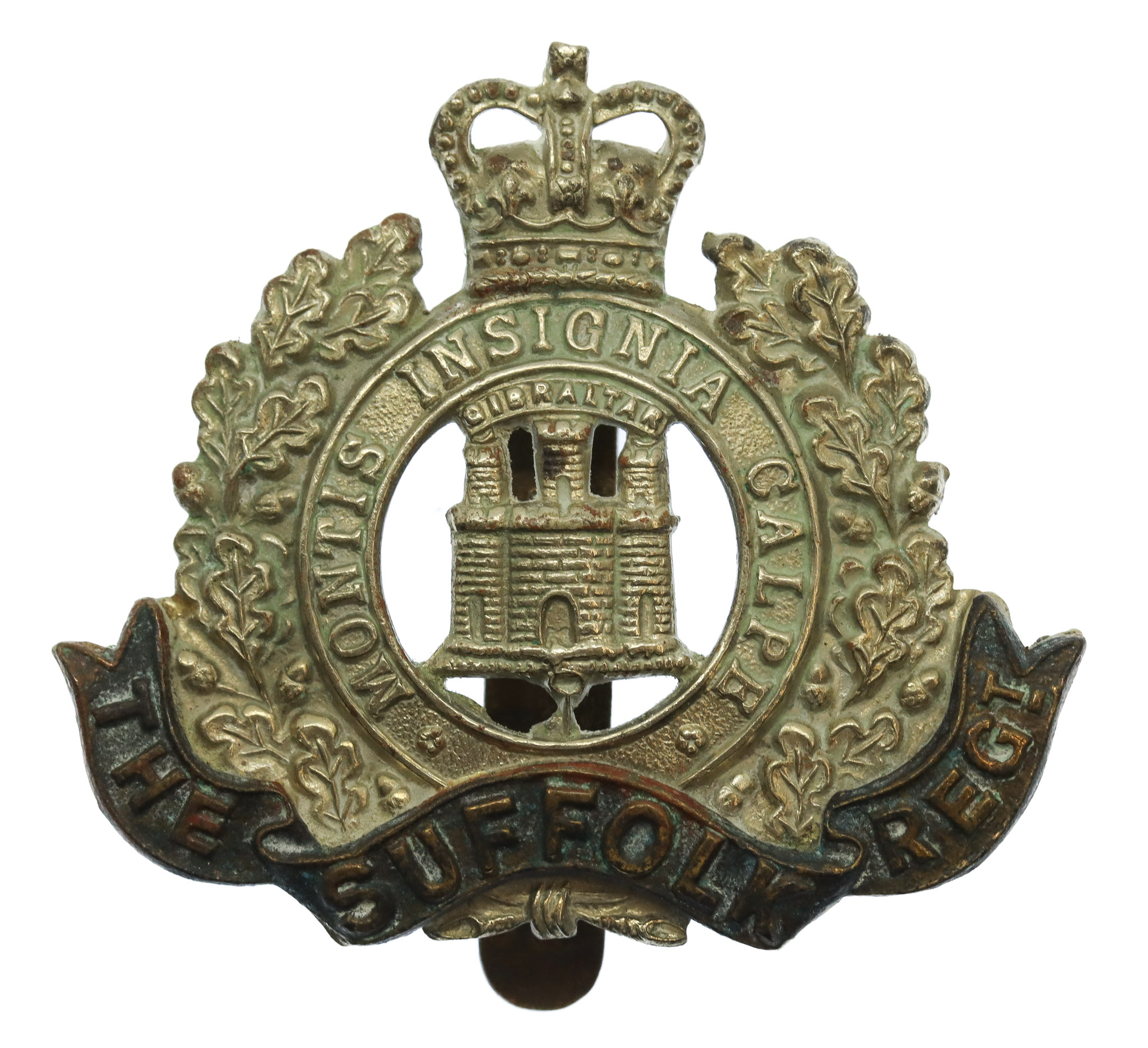 Suffolk Regiment Cap Badge - Queen's Crown