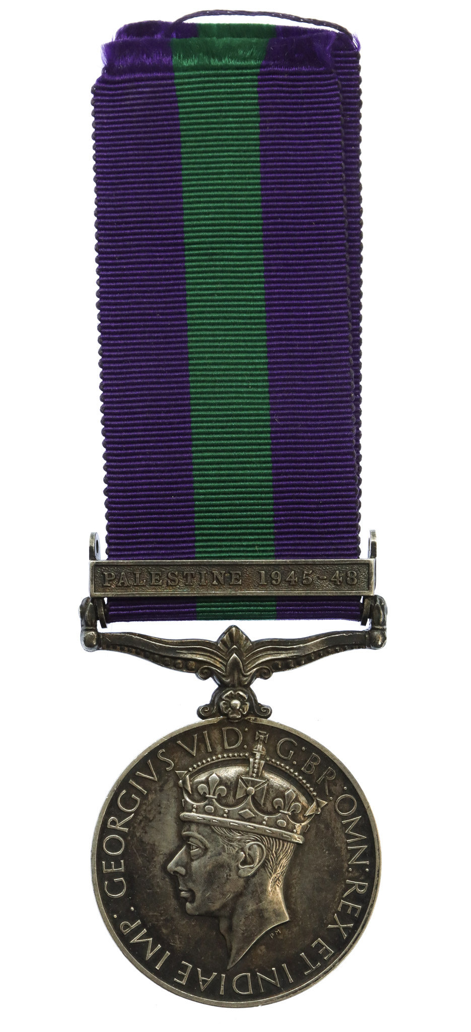 General Service Medal (Clasp - Palestine 1945-48) - Sigmn. K.A.S. Adams, Royal Signals