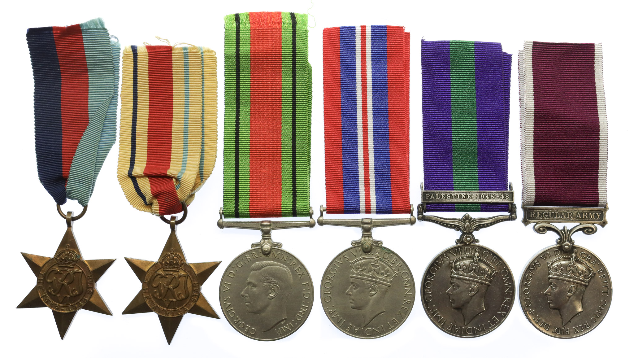 WW2, General Service Medal (Clasp - Palestine 1945-48) and Long Service & Good Conduct Medal Group of Six - W.O.Cl.2. G. Wade, Royal Army Service Corps